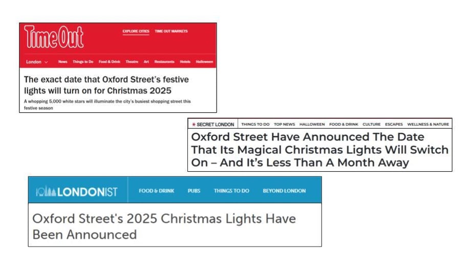 Oxford Street Christmas Coverage
